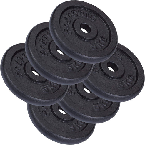 Ketaus svorių diskų rinkinys 30/31 mm 10–40 kg