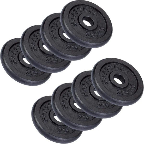 Ketaus svorių diskai 30 mm, 2–20 kg rinkiniai