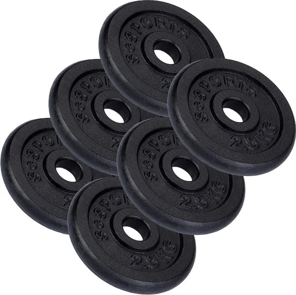 Ketaus svorių diskai 30 mm, 2–20 kg rinkiniai
