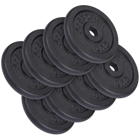 Ketaus svorių diskų rinkinys 30/31 mm 10–40 kg