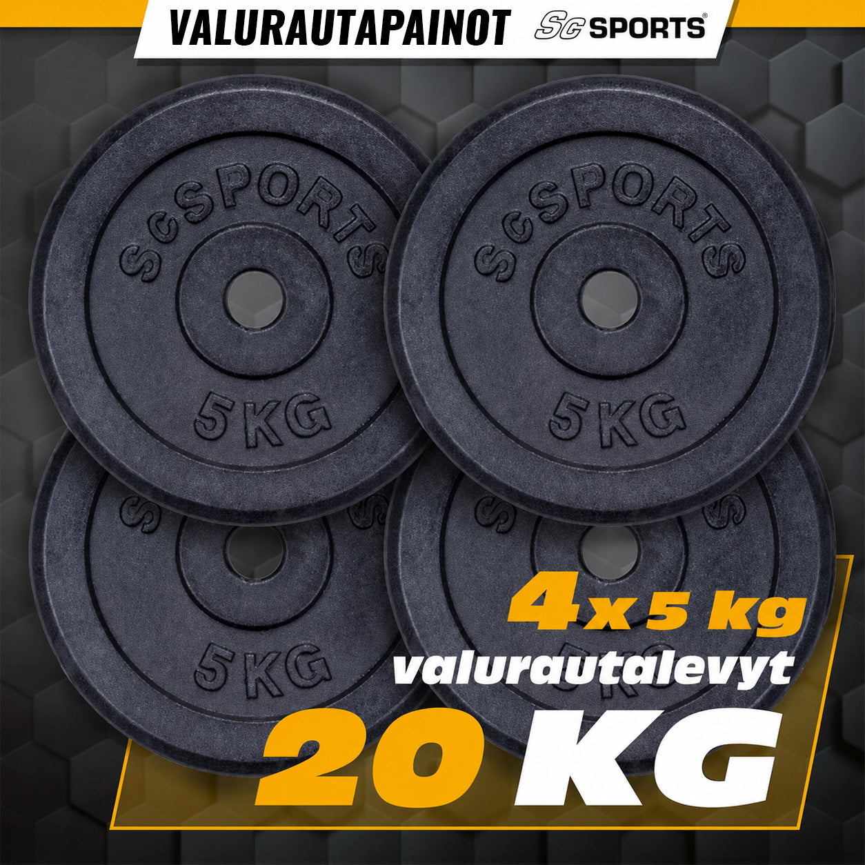 Ketaus svorių diskų rinkinys 30/31 mm 10–40 kg