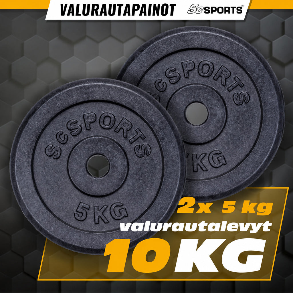 Ketaus svorių diskų rinkinys 30/31 mm 10–40 kg