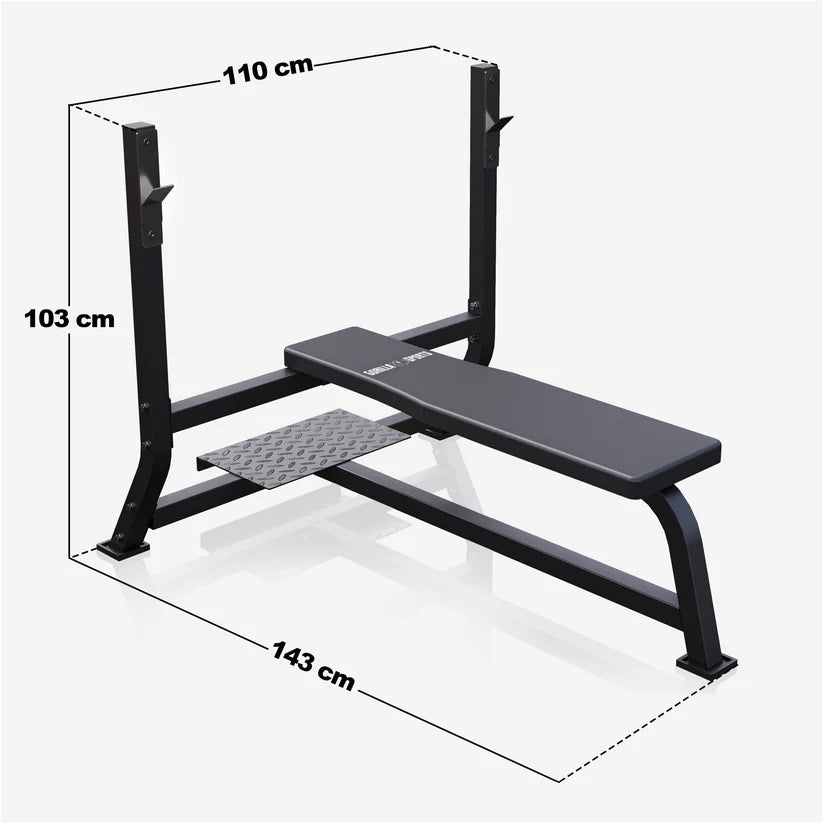 Platus svorių kilnojimo suoliukas 250 kg, juodas