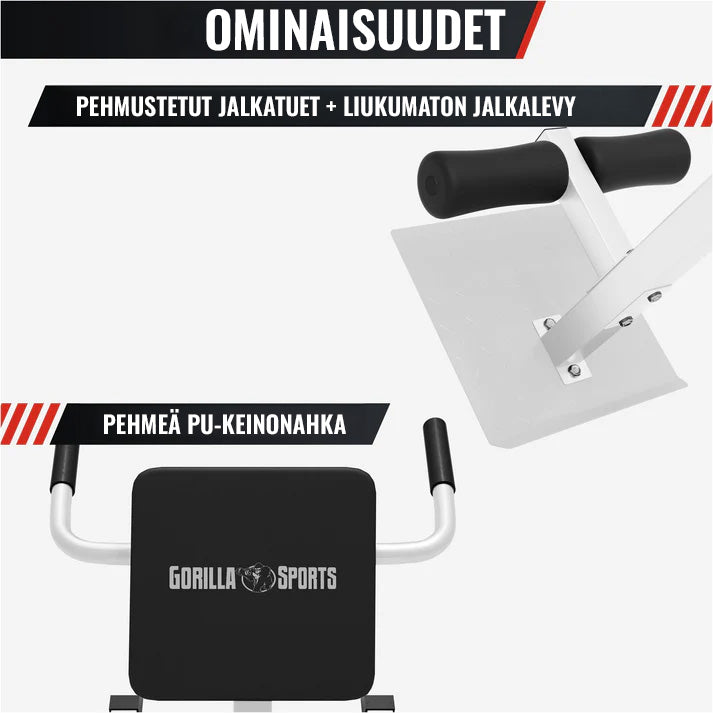 Reguliuojamas nugaros suoliukas su atraminėmis rankenomis, baltas