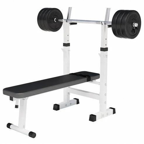 Reguliuojamas svorių kilnojimo suoliukas su 100 kg svorių rinkiniu