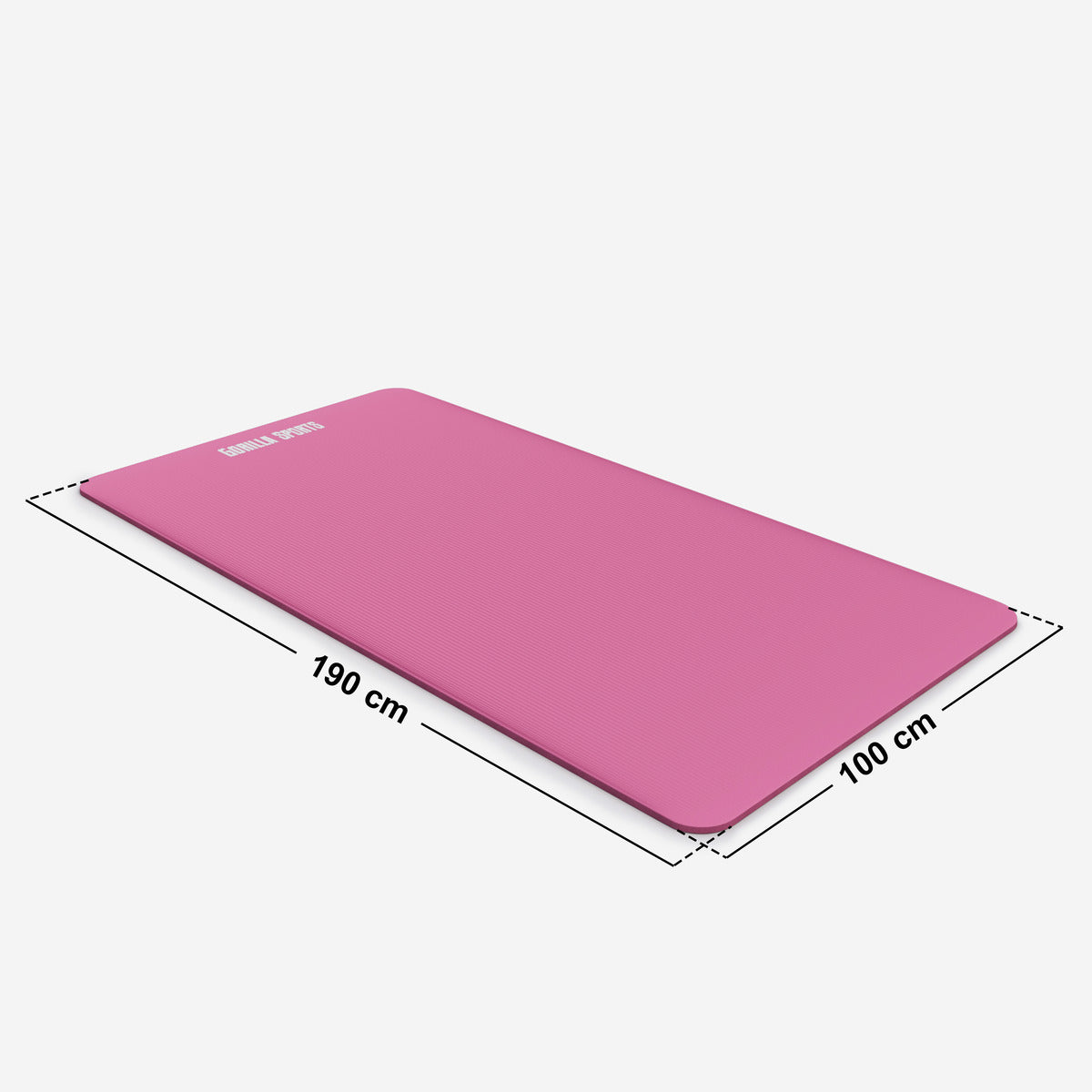 Gimnastikos kilimėlis su nešimo diržu 190 x 100 x 1,5 cm, fuksijų spalvos
