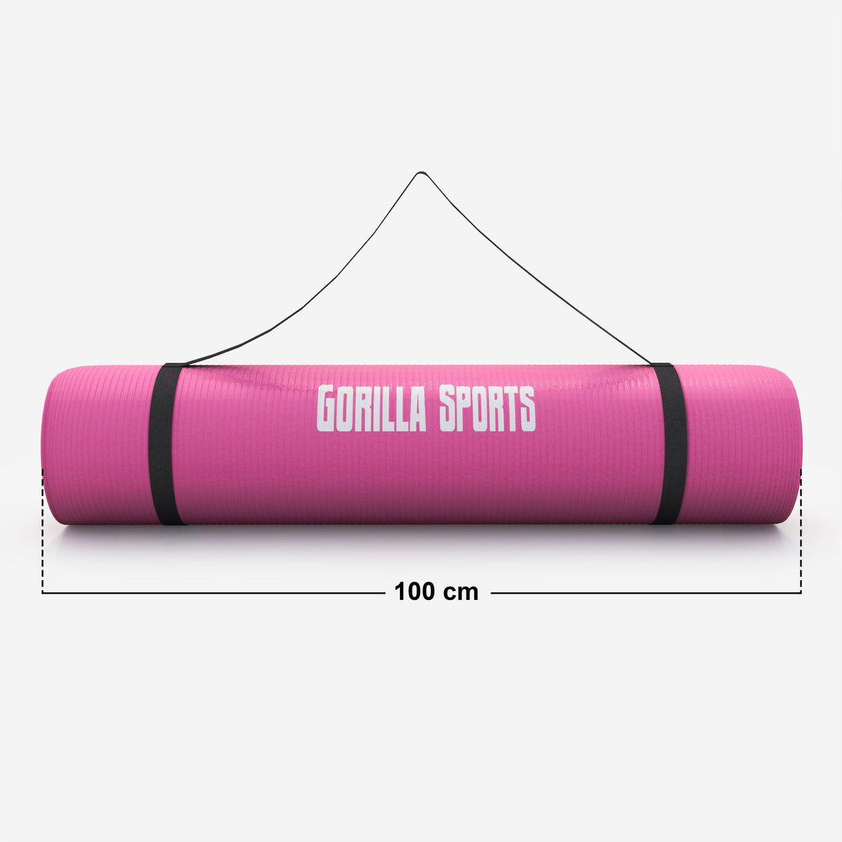 Gimnastikos kilimėlis su nešimo diržu 190 x 100 x 1,5 cm, fuksijų spalvos