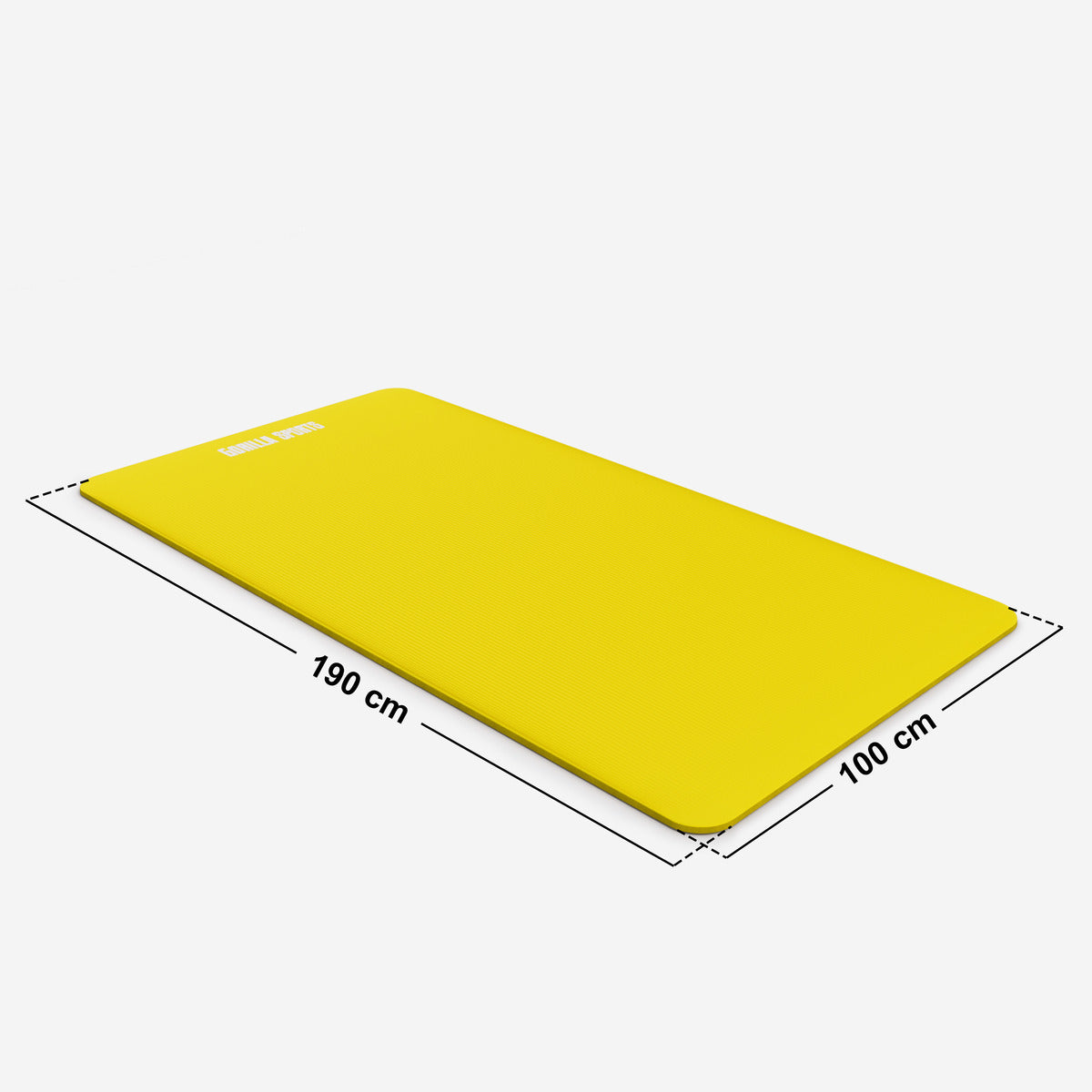 Gimnastikos kilimėlis su nešimo diržu 190 x 100 x 1,5 cm, geltonas