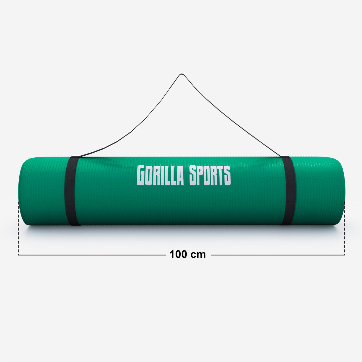 Gimnastikos kilimėlis su nešimo diržu 190 x 100 x 1,5 cm, žalias