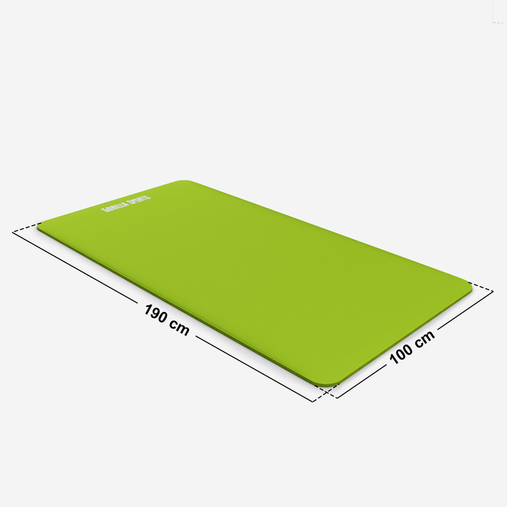 Gimnastikos kilimėlis su nešimo diržu 190 x 100 x 1,5 cm, laimo žalumo