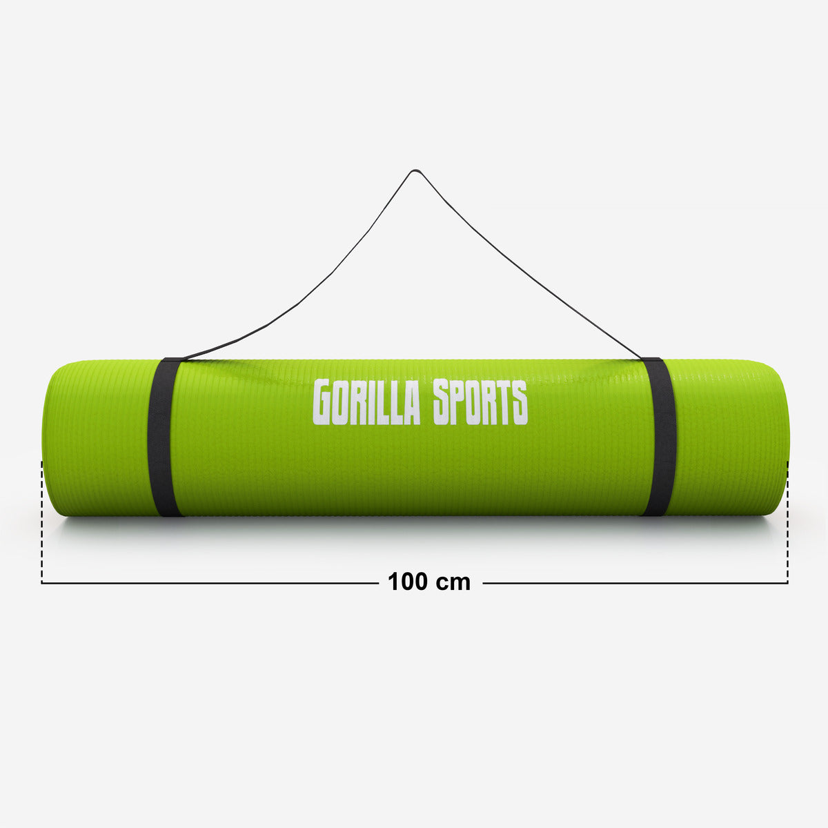 Gimnastikos kilimėlis su nešimo diržu 190 x 100 x 1,5 cm, laimo žalumo