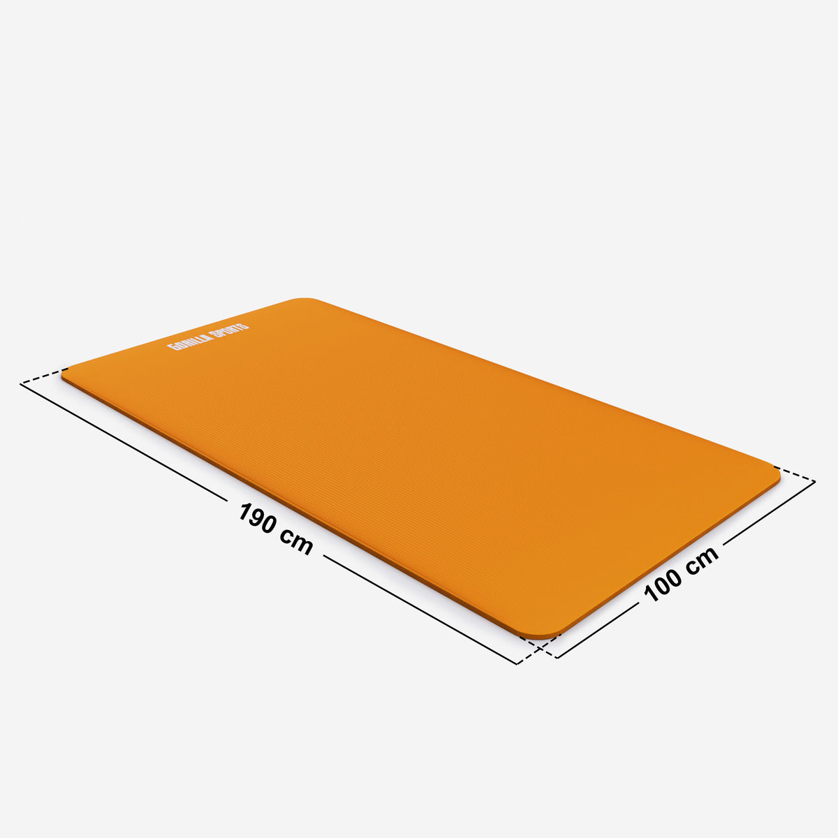 Gimnastikos kilimėlis su nešimo diržu 190 x 100 x 1,5 cm, oranžinis
