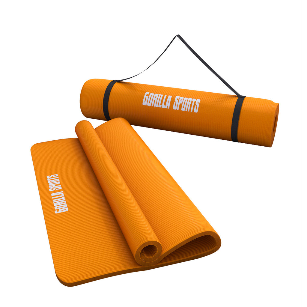 Gimnastikos kilimėlis su nešimo diržu 190 x 100 x 1,5 cm, oranžinis