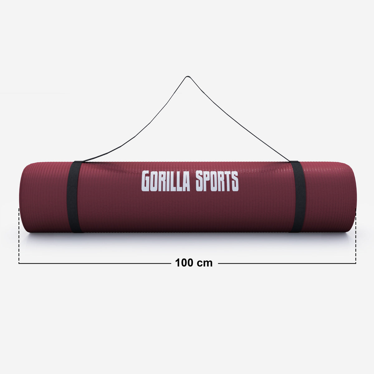 Gimnastikos kilimėlis su nešimo diržu 190 x 100 x 1,5 cm, bordo
