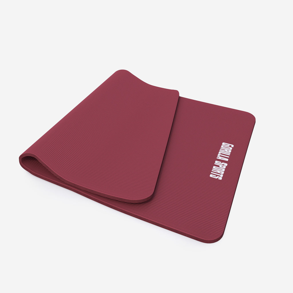 Gimnastikos kilimėlis su nešimo diržu 190 x 100 x 1,5 cm, bordo