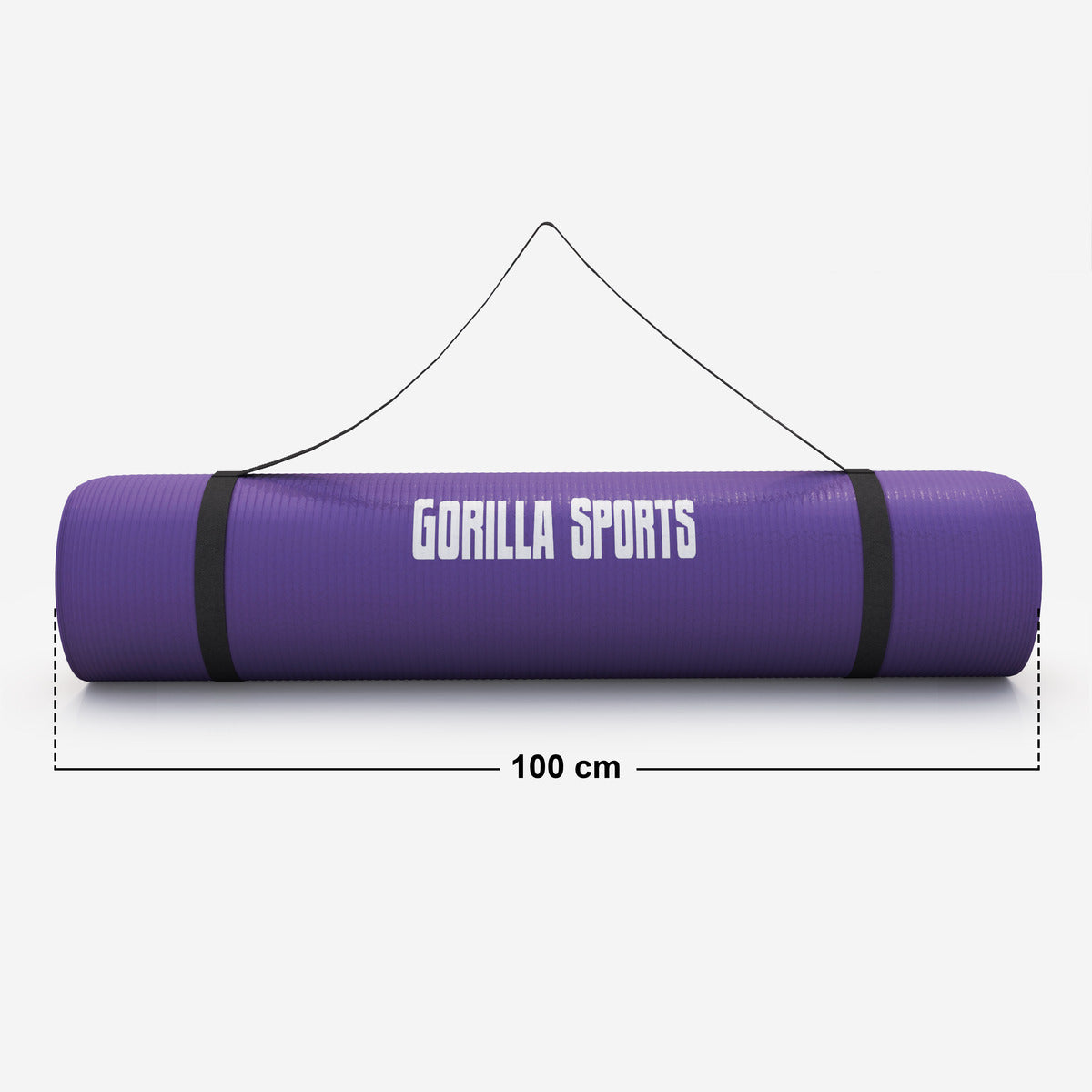 Gimnastikos kilimėlis su nešimo diržu 190 x 100 x 1,5 cm, violetinis