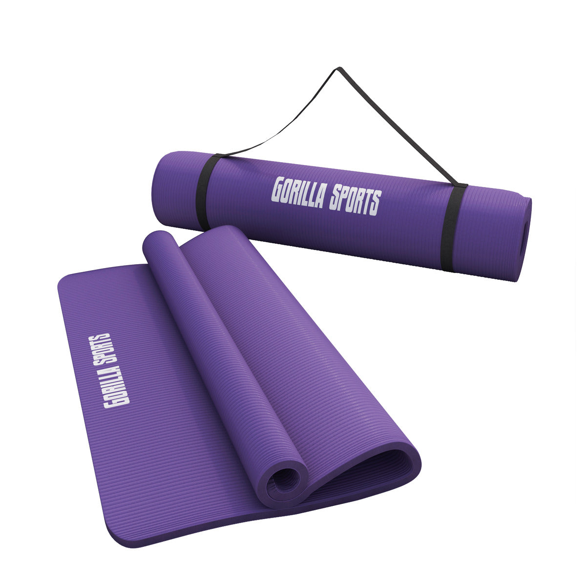 Gimnastikos kilimėlis su nešimo diržu 190 x 100 x 1,5 cm, violetinis