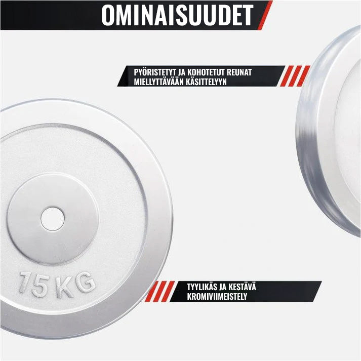 Chromuotas svorio diskas 15 kg 30 mm