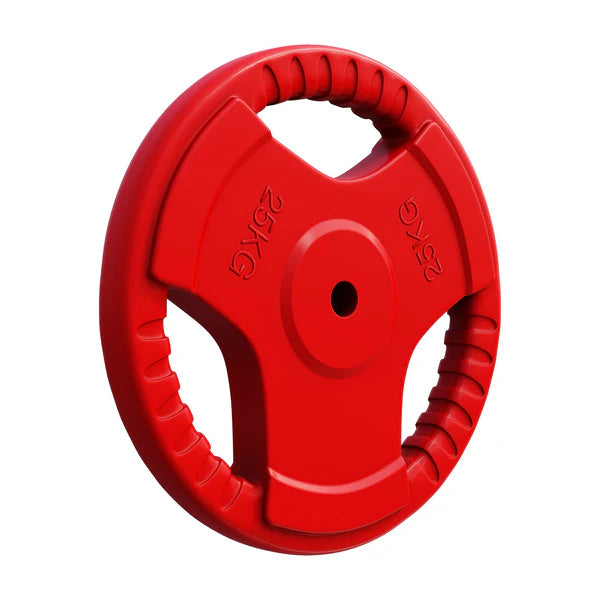 Guma dengtas svorio diskas 25 kg su rankenomis, 30 mm