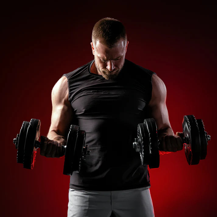 Tri Grip hantelių rinkinys 30 kg su 35 cm strypais
