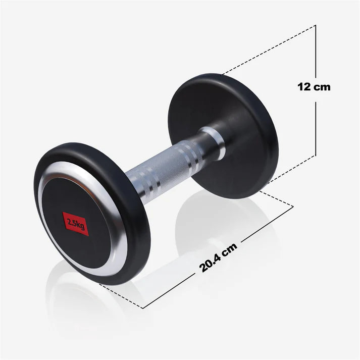 Pro fiksuotas guma dengtas hantelis 2,5–50 kg