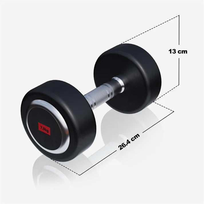 Pro fiksuotas guma dengtas hantelis 2,5–50 kg
