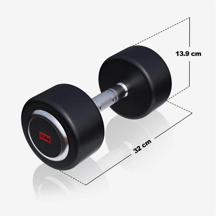 Pro fiksuotas guma dengtas hantelis 2,5–50 kg