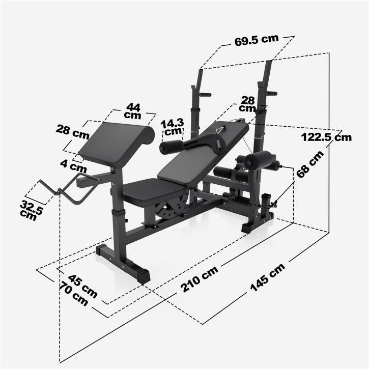 Voima-asema ylätaljatornilla, 100 kg levysarja ja suojamatot