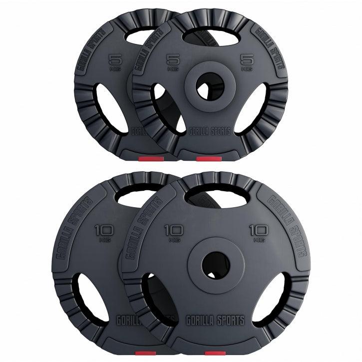 Tri Grip painolevysarja 30 kg 50/51 mm, muovipinnoitettu