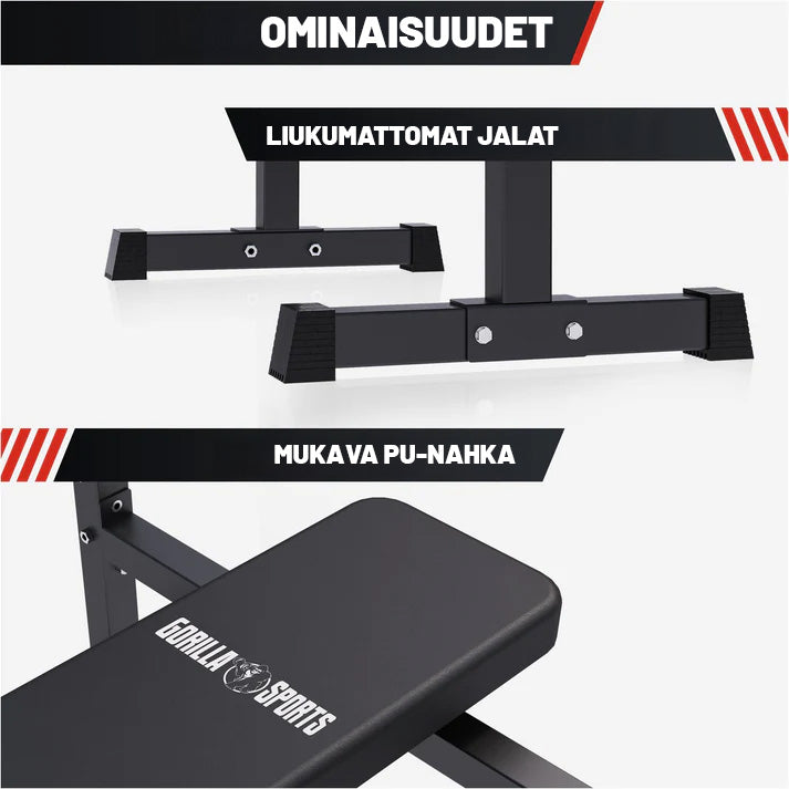 Sulankstomas svorių suolelis + 100 kg štangos rinkinys