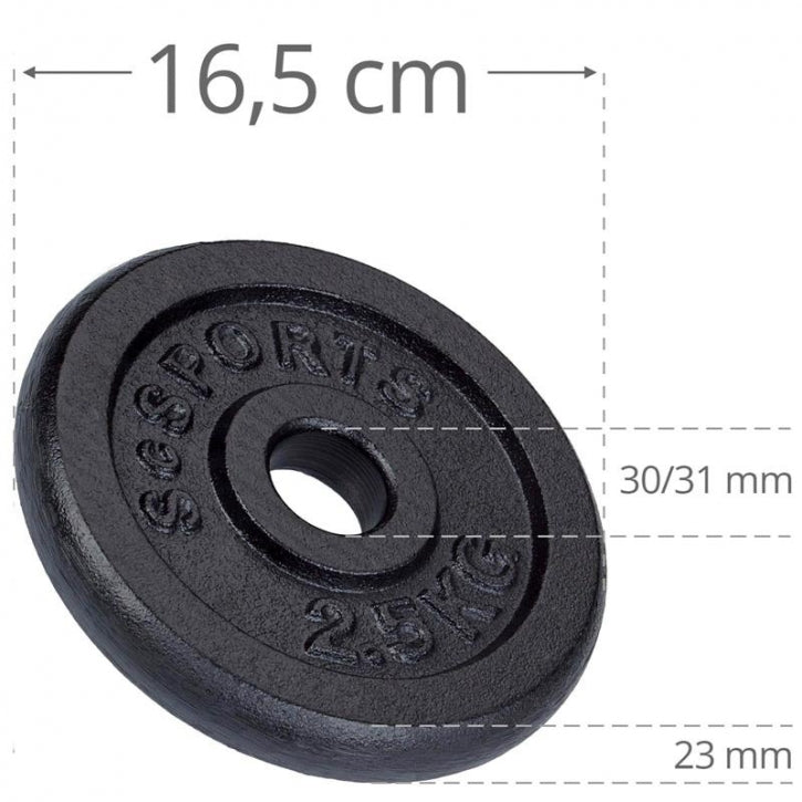 ScSPORTS svorių diskai 4 x 2,5 kg, 30 mm