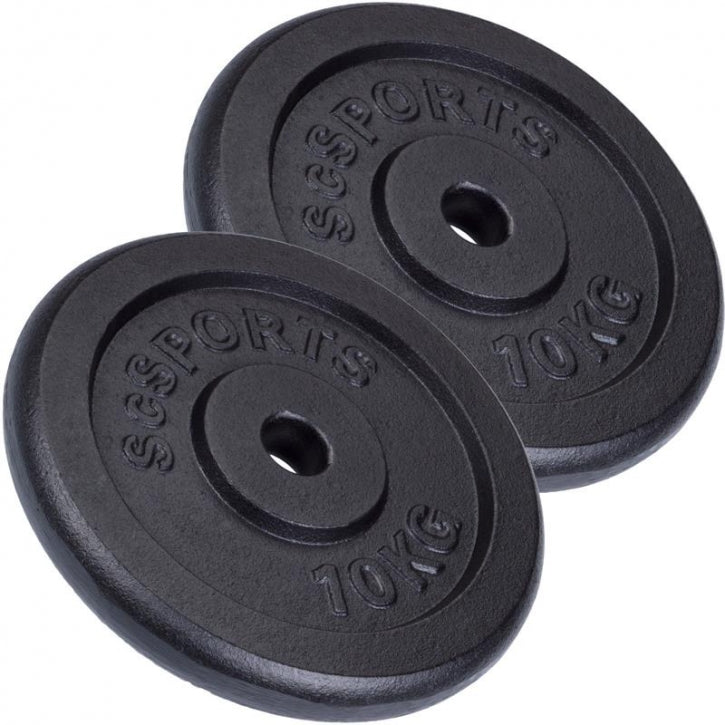 ScSPORTS ketaus svorio diskai 2 x 10 kg, 30 mm