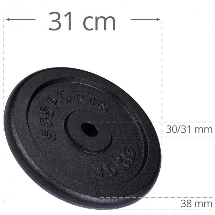 ScSPORTS svorių diskai 2 x 15 kg, 30 mm