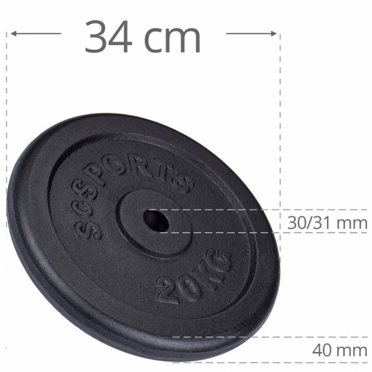 ScSPORTS ketaus svorių diskas 20 kg, 30 mm