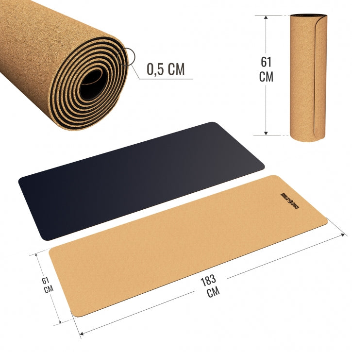 Neslystantis jogos kilimėlis 5 mm TPE 183 x 61 cm