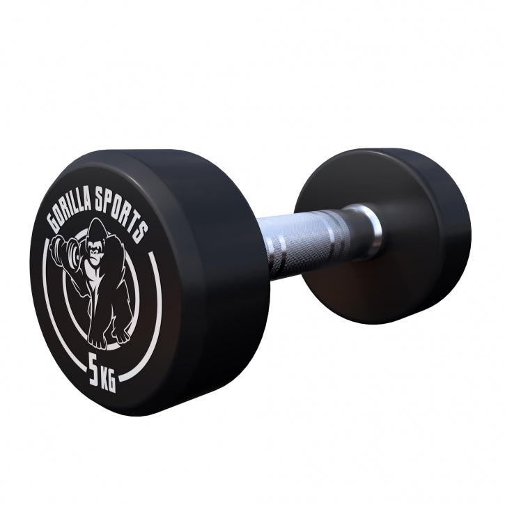 Pro fiksuoto svorio hantelių pora, dengta guma, 2,5–15 kg