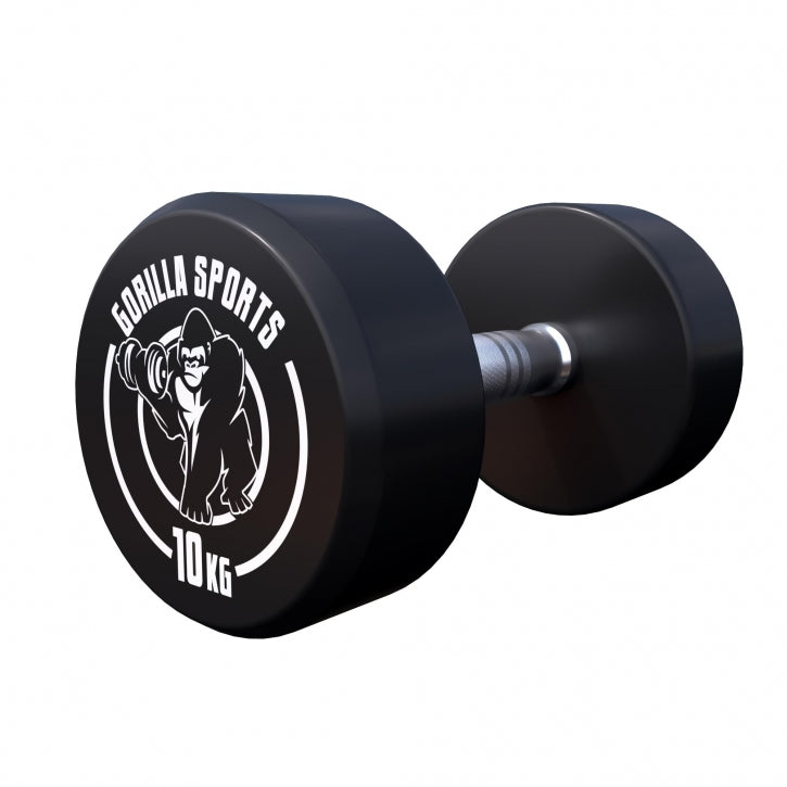 Pro fiksuoto svorio hantelių pora, dengta guma, 2,5–15 kg