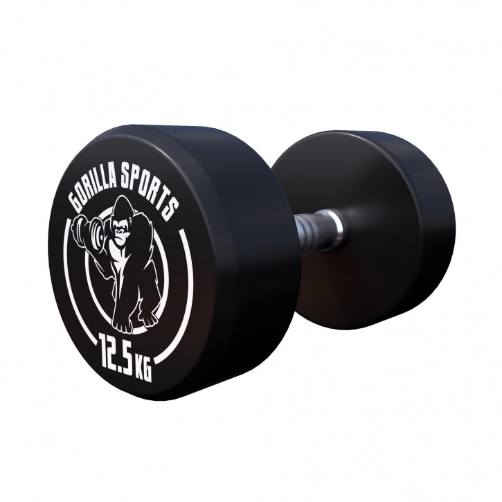 Pro fiksuoto svorio hantelių pora, dengta guma, 2,5–15 kg