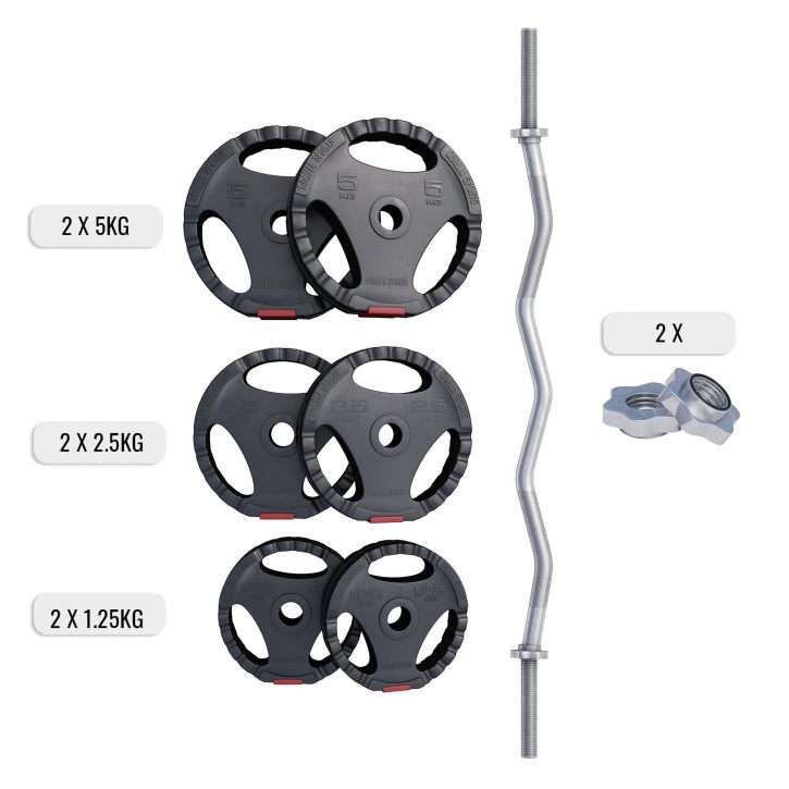 Vinilinis Tri Grip štangos rinkinys 25 kg