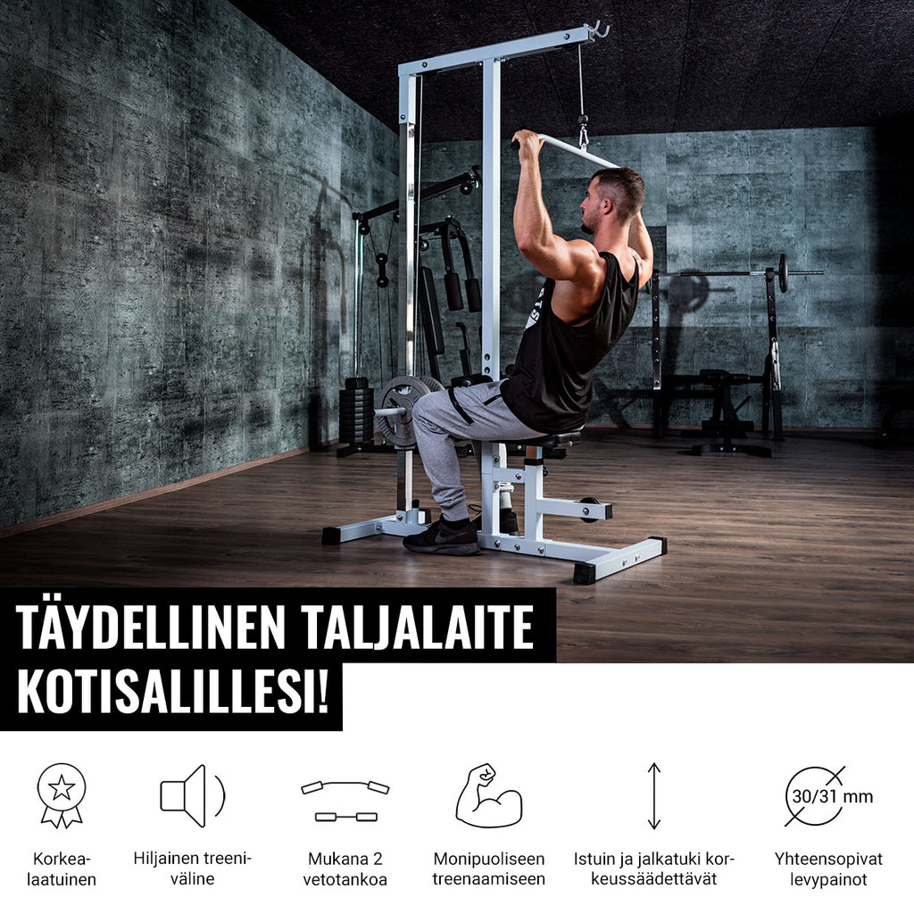 Apatinės ir viršutinės traukos treniruoklis su suoliuku 30/31 mm svorių diskams