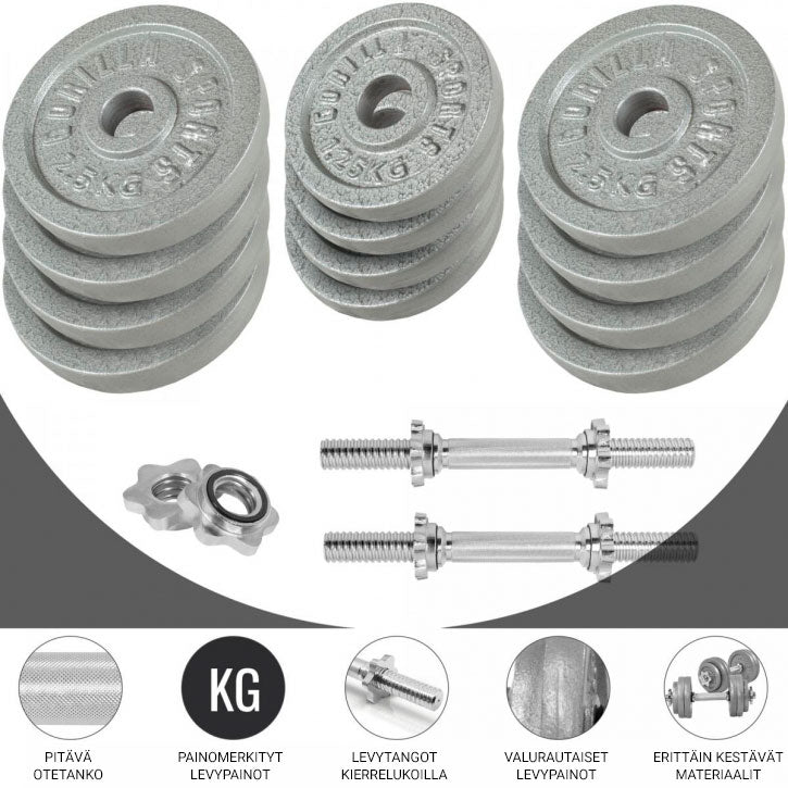 Štangos rinkinys 100 kg su ketaus svorio diskais