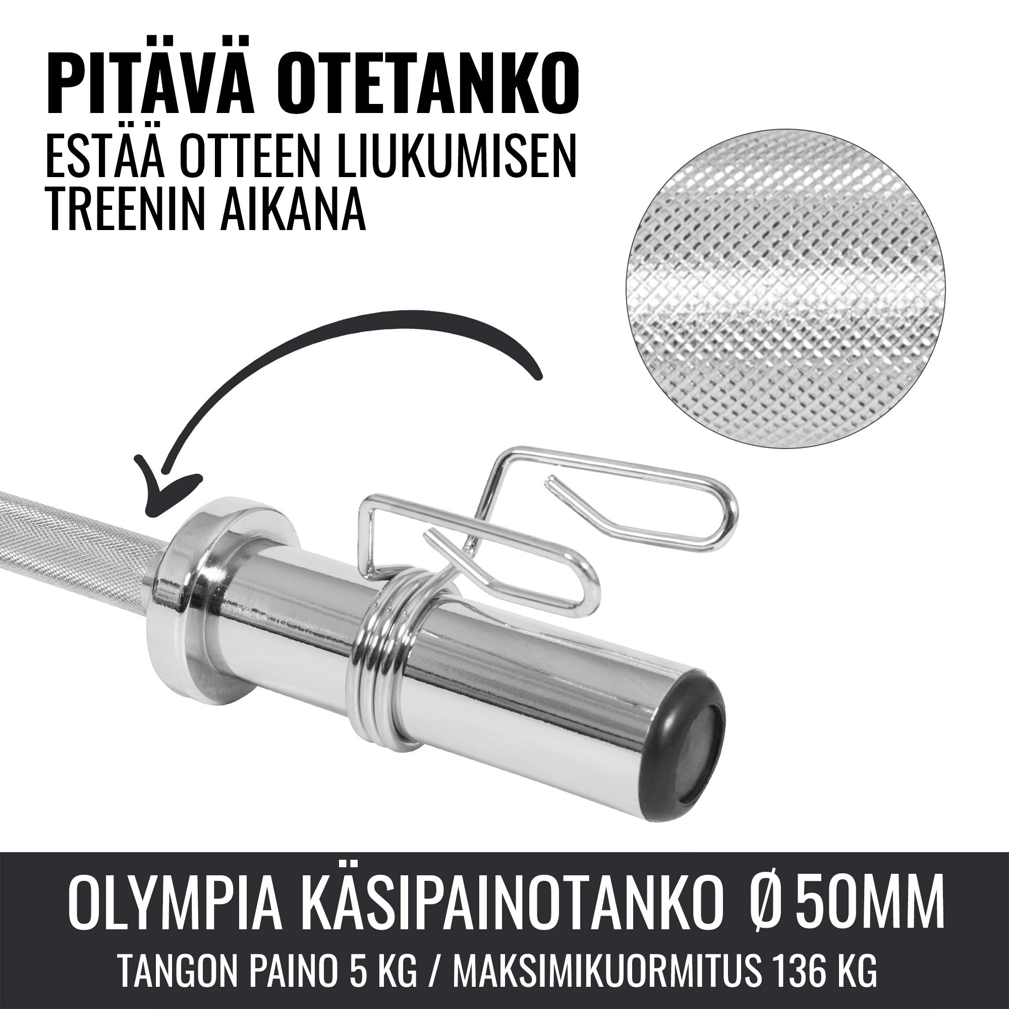 Olimpinis EZ lenktas grifas ir hantelių grifų rinkinys 75 kg