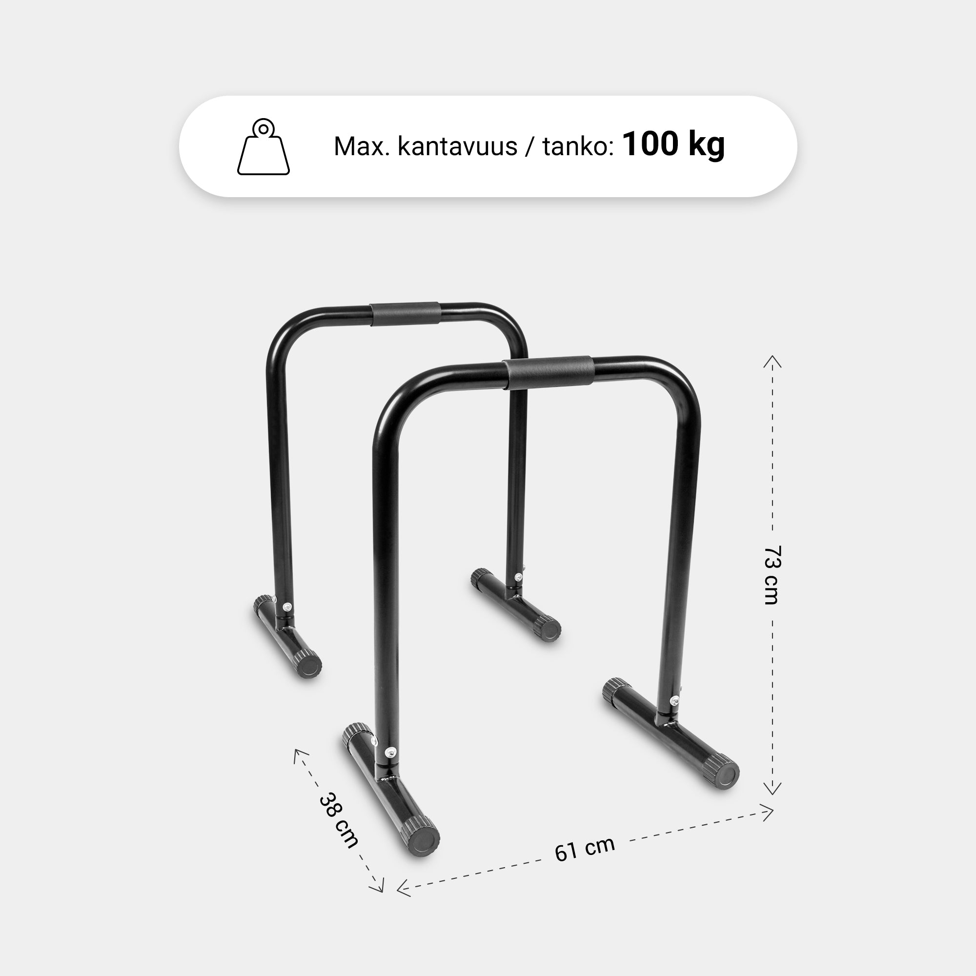 Lygiagretės / atramos namams 73 cm kūno svorio treniruotėms