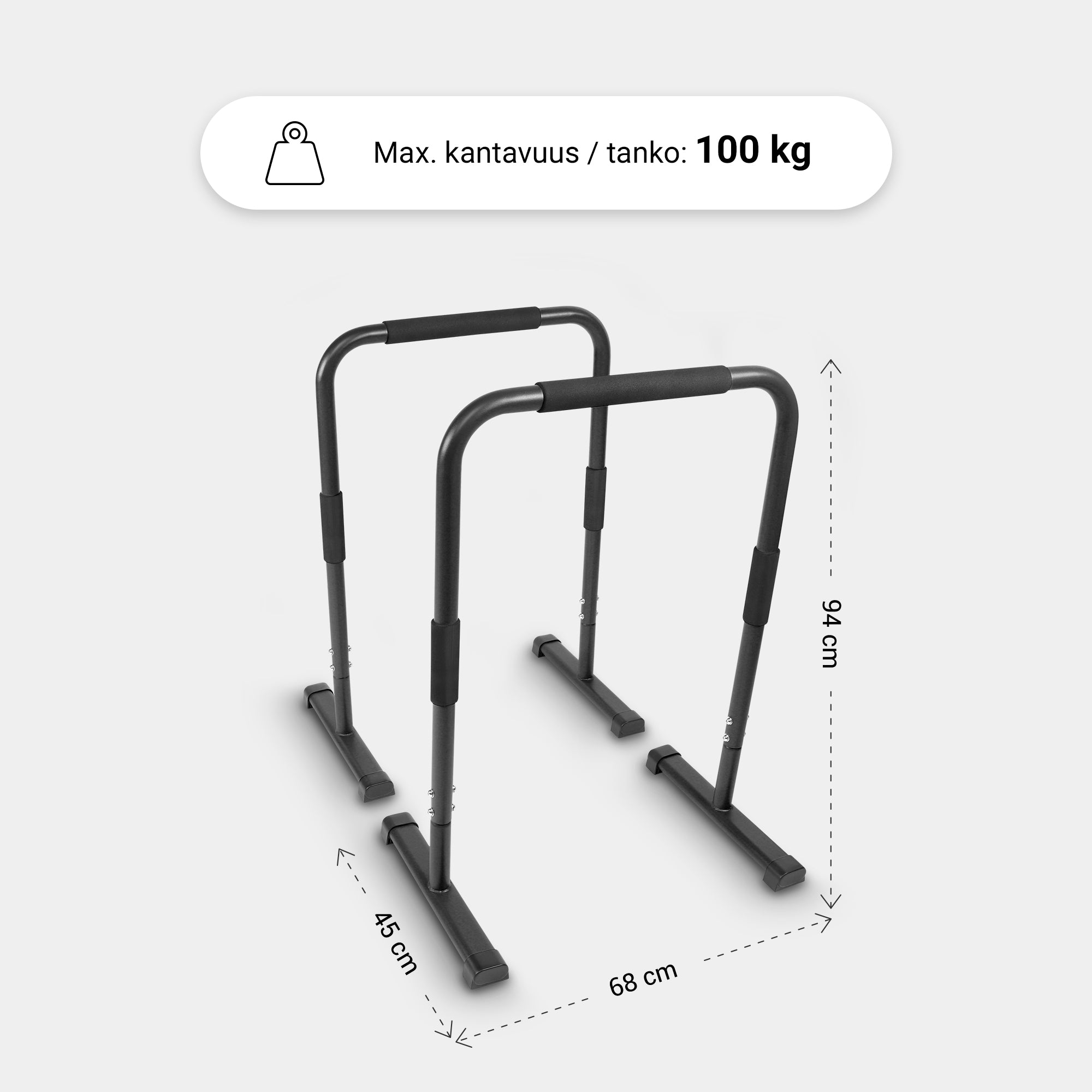 Lygiagretės / atraminiai stovai namams 94 cm kūno svorio treniruotėms