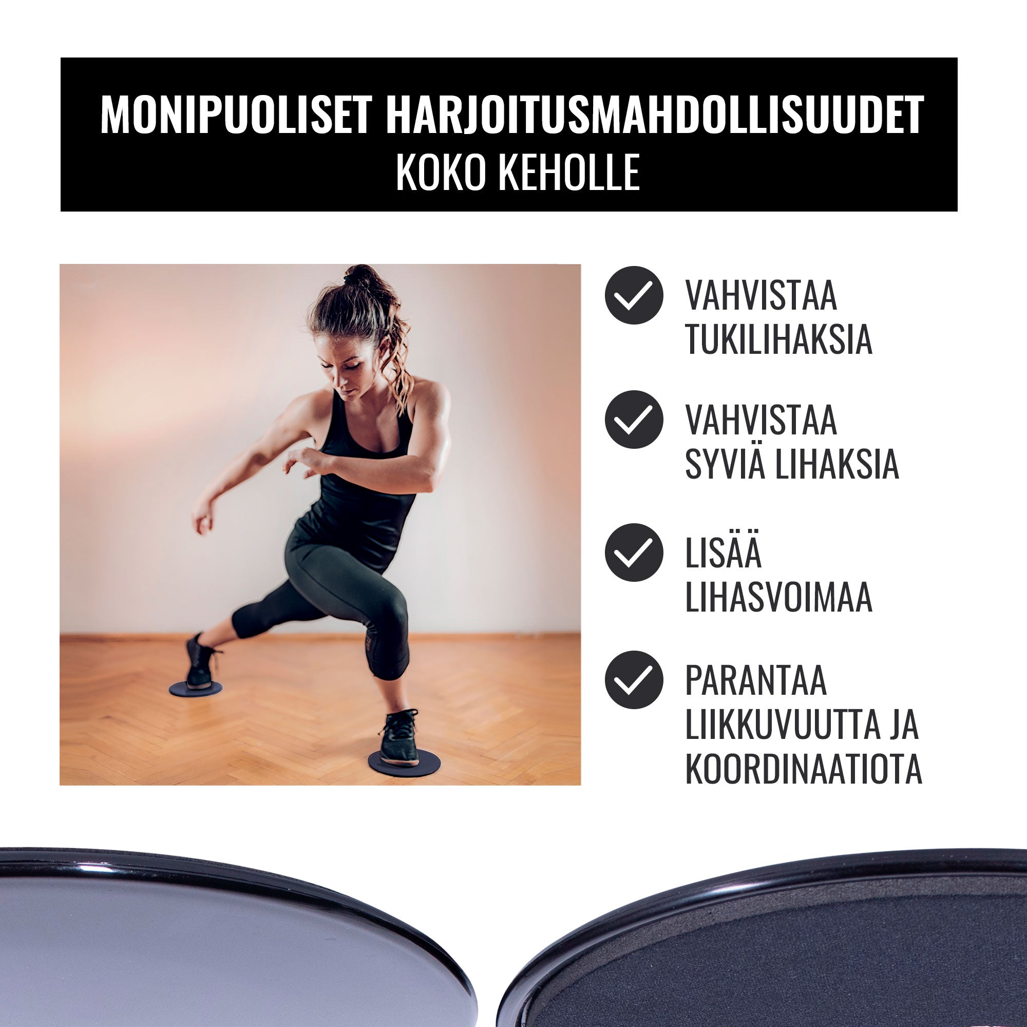 Slydimo diskai su laikymo maišeliu, 2 vnt.