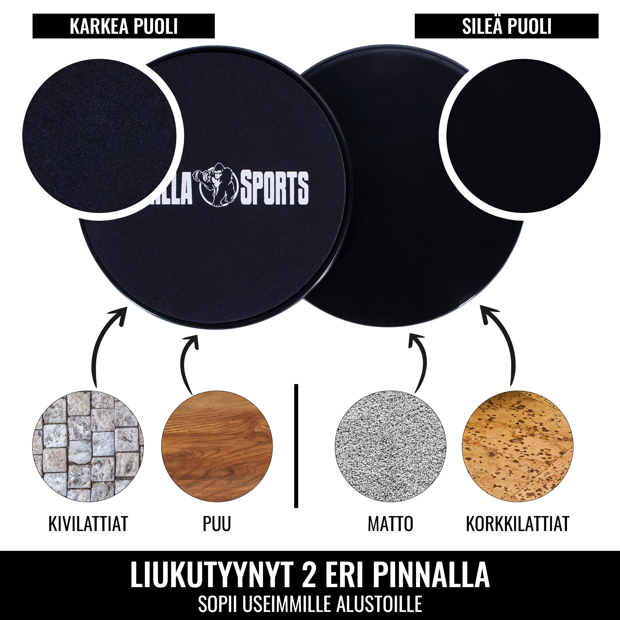 Slydimo diskai su laikymo maišeliu, 2 vnt.