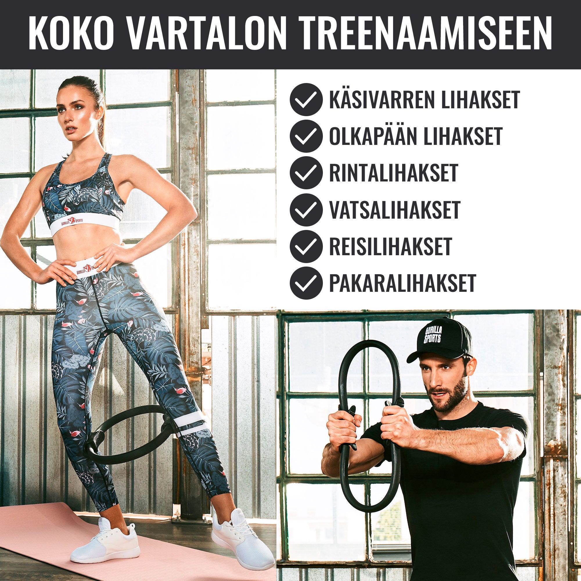 Pilateso žiedas 39 cm su ergonomiškomis rankenomis