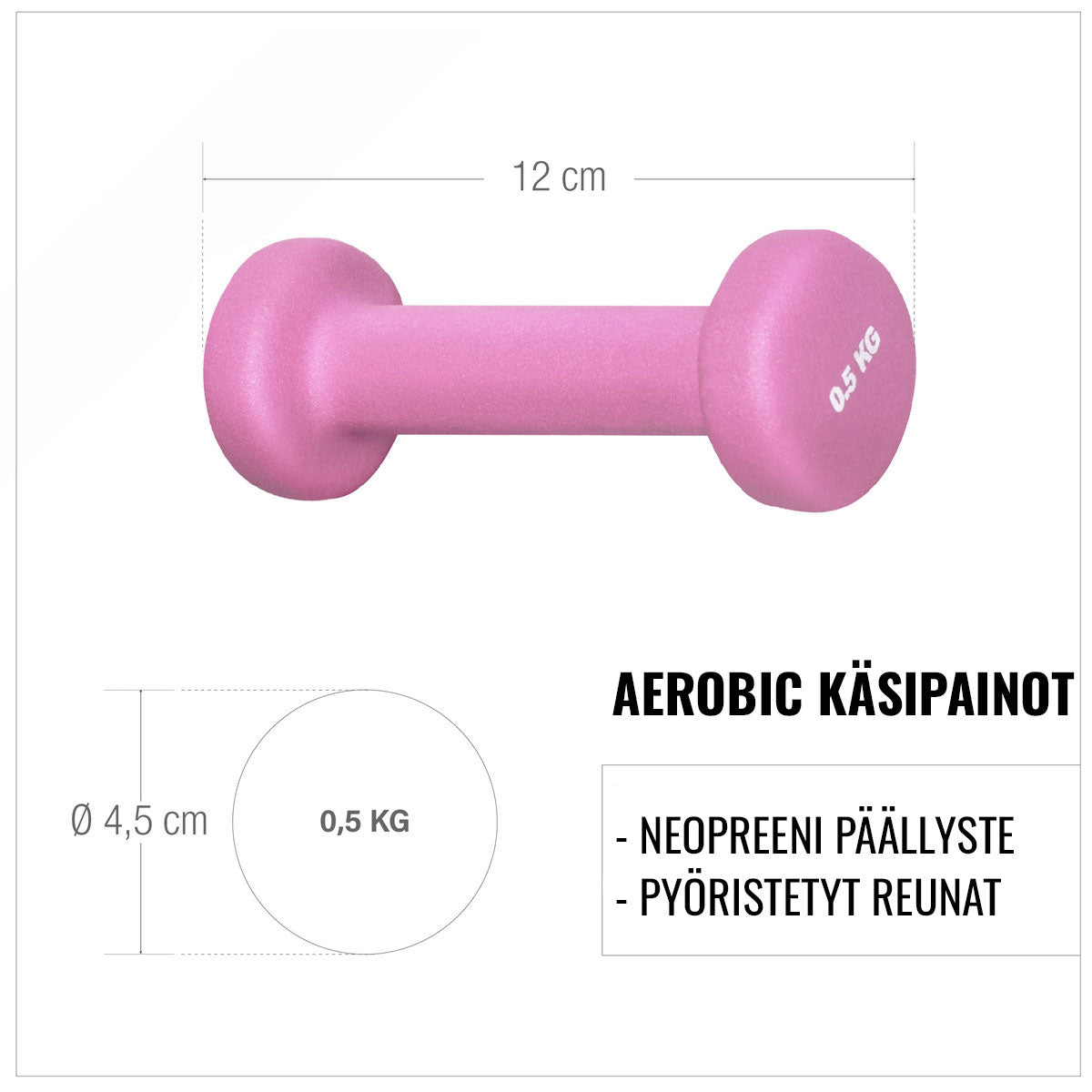 Viniliniai hanteliai su ketaus šerdimi, 2 vnt.
