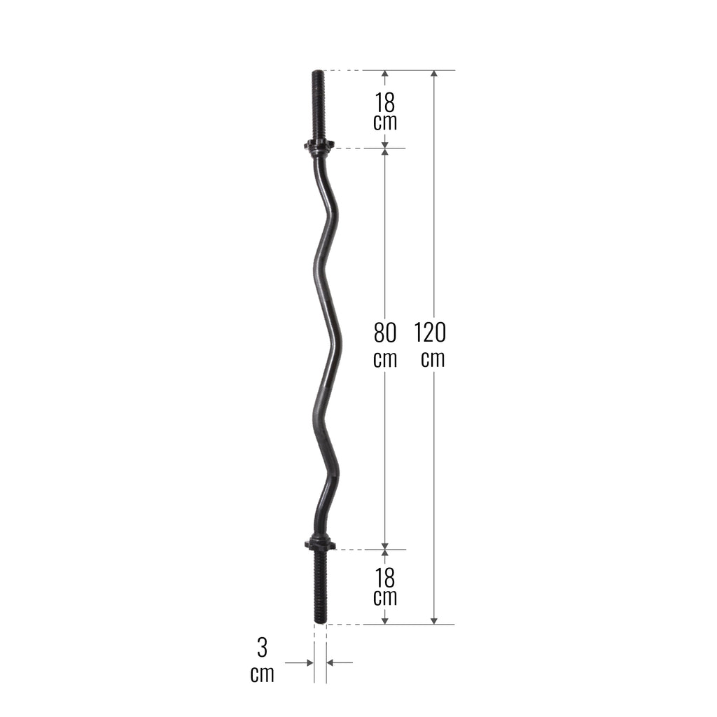 EZ bicepso grifas 120 cm su srieginiais užraktais, juodas