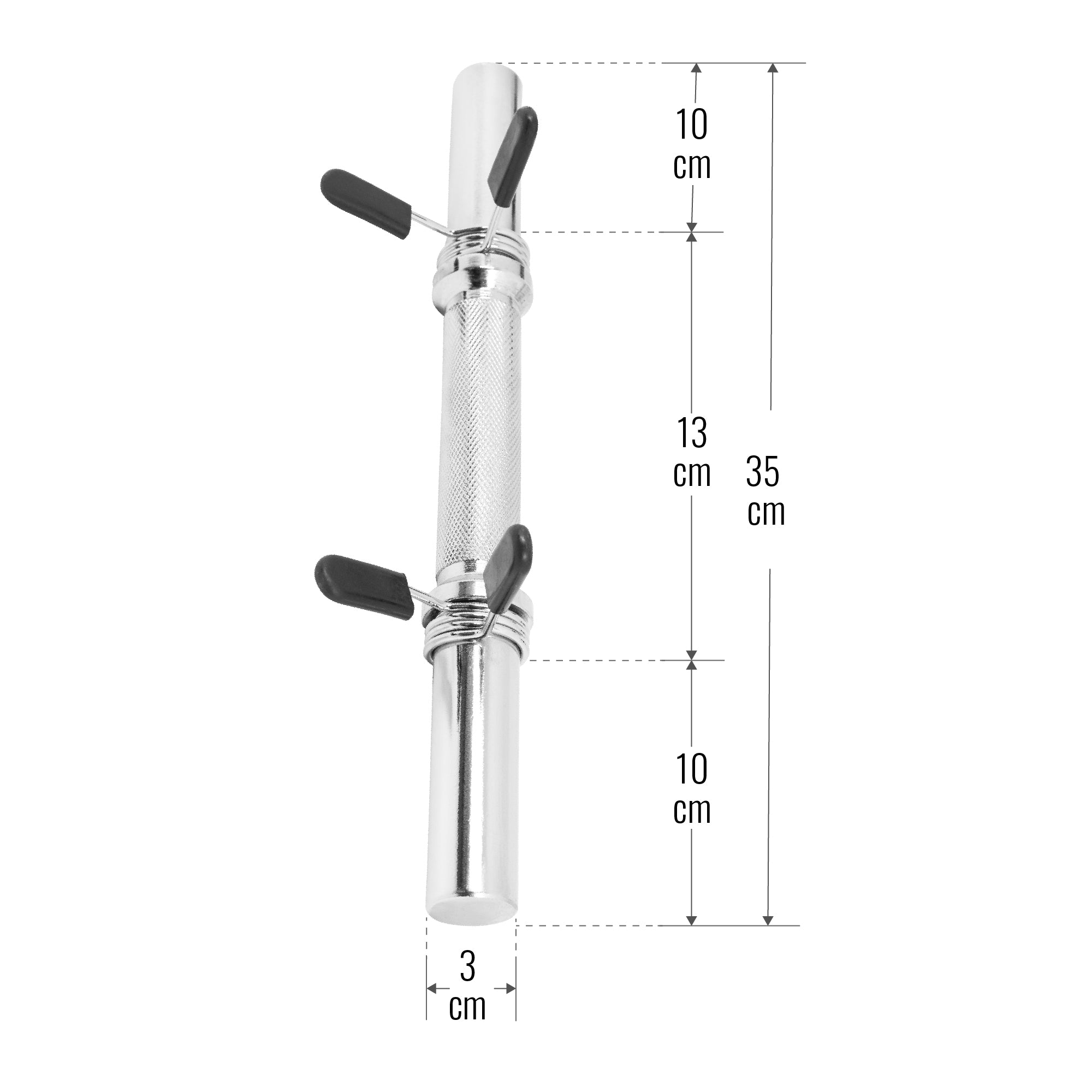 Hantelių grifai su spyruokliniais užraktais 30 mm, 35 cm, 2 vnt.